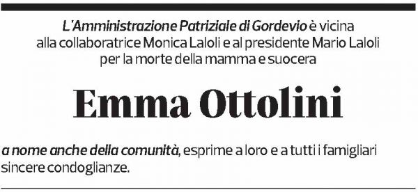 Annuncio funebre Emma Ottolini