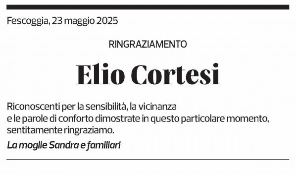 Annuncio funebre Elio Cortesi