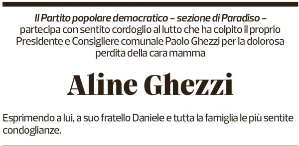 Annuncio funebre Aline Ghezzi