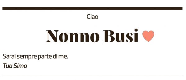 Annuncio funebre Attilio Busi