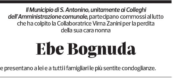 Annuncio funebre Ebe Bognuda