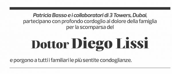 Annuncio funebre Diego Lissi