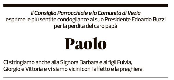 Annuncio funebre Paolo Buzzi