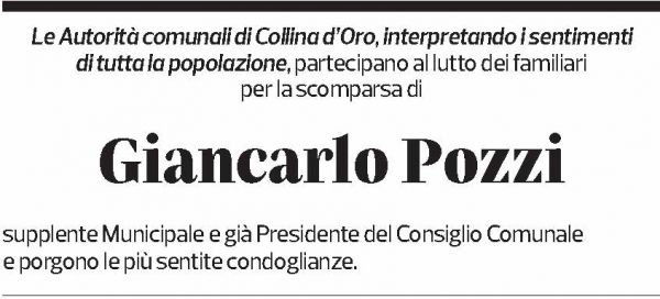 Annuncio funebre Giancarlo Pozzi