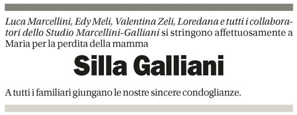 Annuncio funebre Silla Galliani