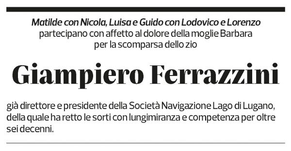 Annuncio funebre Giampiero Ferrazzini