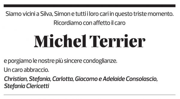 Annuncio funebre Michel Terrier