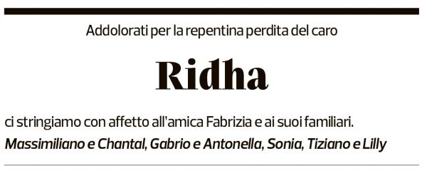 Annuncio funebre Ridha Sediri
