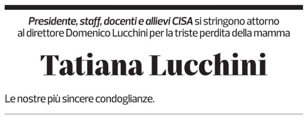Annuncio funebre Tatiana Lucchini