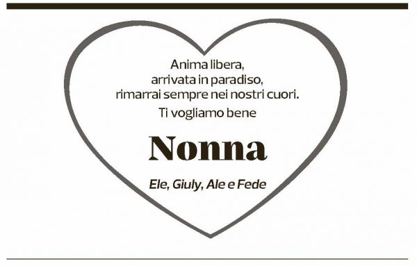 Annuncio funebre Iginia Neri-de Carli