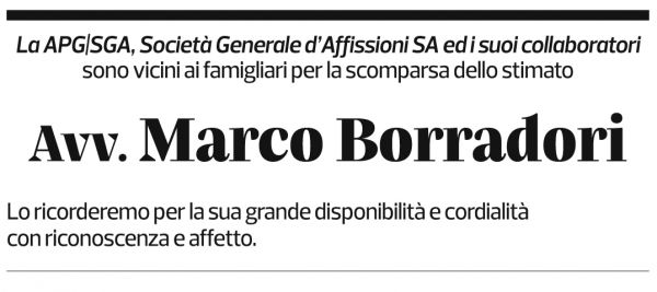 Annuncio funebre Marco Borradori