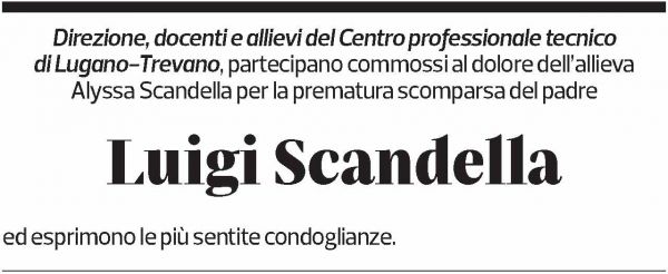Annuncio funebre Luigi Scandella