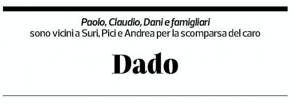 Annuncio funebre Dado 