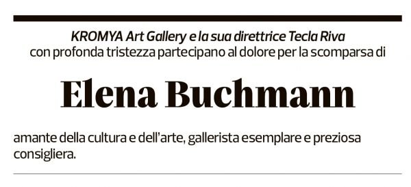Annuncio funebre Elena Biuchmann
