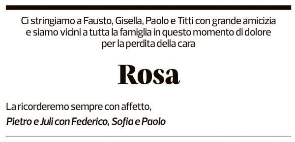 Annuncio funebre Rosa Pirogalli Salvioni