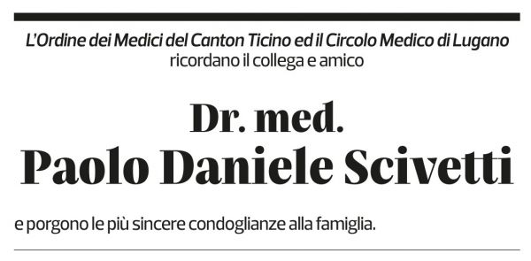 Annuncio funebre Paolo Daniele Scivetti