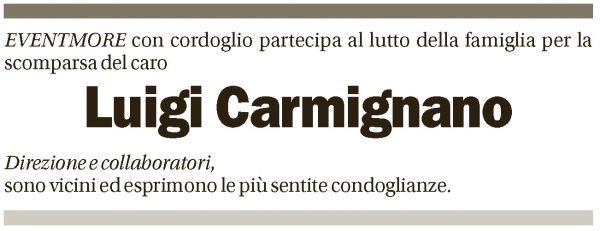 Annuncio funebre Luigi Carmignano