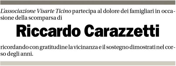 Annuncio funebre Riccardo Carazzetti