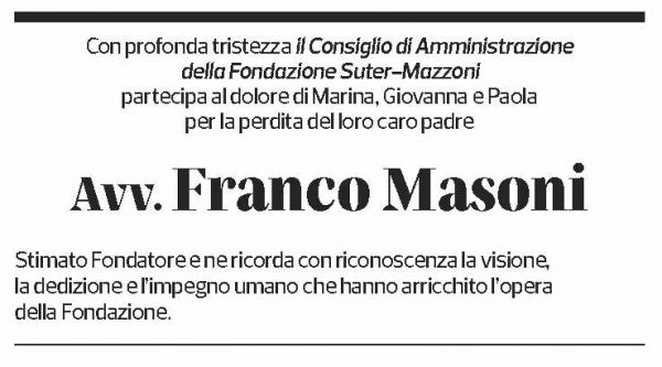 Annuncio funebre Franco Masoni