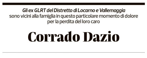 Annuncio funebre Corrado Dazio