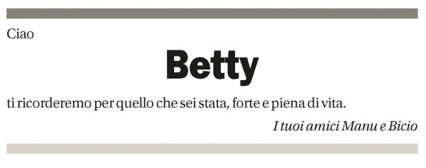 Annuncio funebre Betty Muratore Robotti