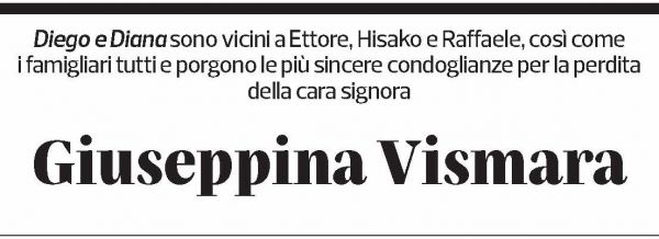 Annuncio funebre Giuseppina Vismara
