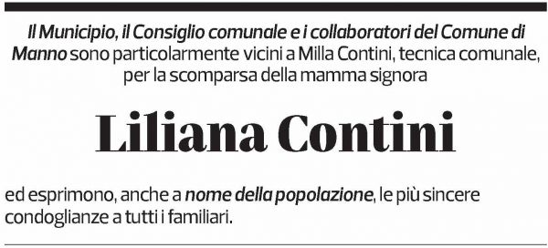 Annuncio funebre Liliana Contini