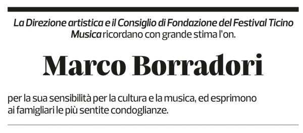 Annuncio funebre Marco Borradori