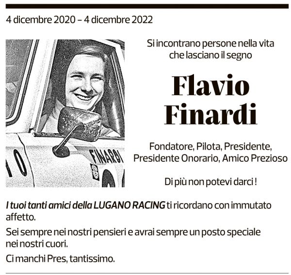 Annuncio funebre Flavio Finardi