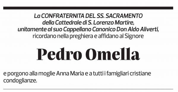 Annuncio funebre Pedro Omella