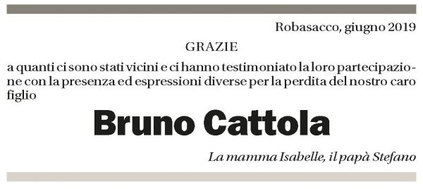 Annuncio funebre Bruno Cattola