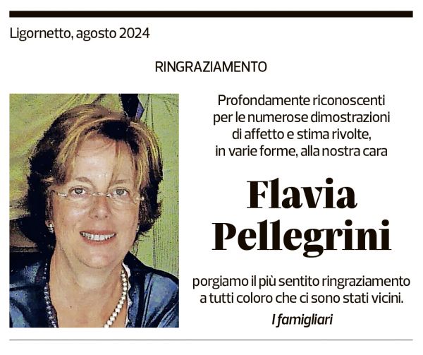 Annuncio funebre Flavia Pellegrini