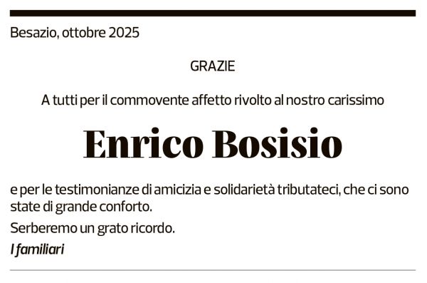 Annuncio funebre Enrico Bosisio
