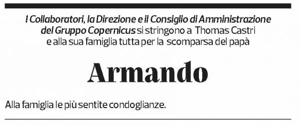 Annuncio funebre Armando 