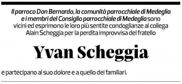 Annuncio funebre Yvan Scheggia