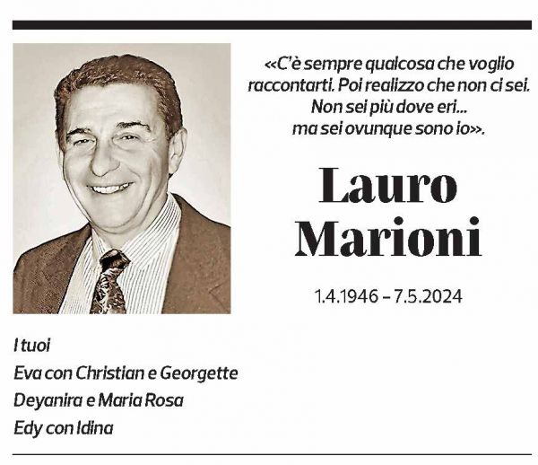 Annuncio funebre Lauro Marioni