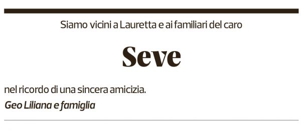 Annuncio funebre Severo Antonini