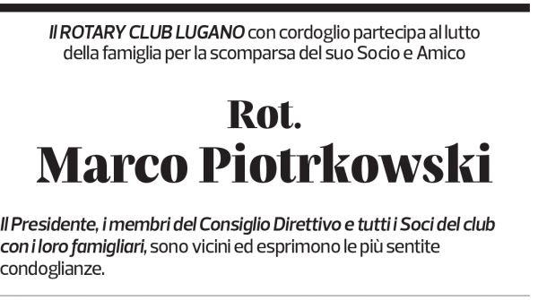 Annuncio funebre Marco Piotrkowski