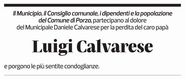 Annuncio funebre Luigi Calvarese