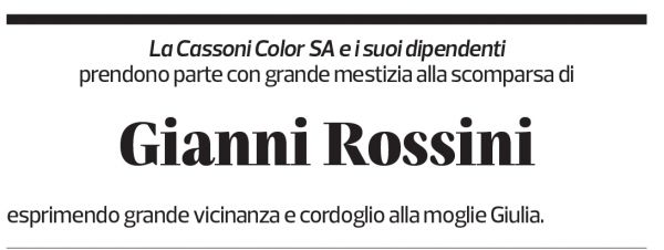 Annuncio funebre Gianni Rossini