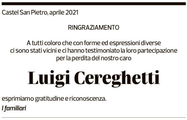 Annuncio funebre Luigi Cereghetti