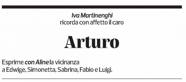 Annuncio funebre Arturo Corti