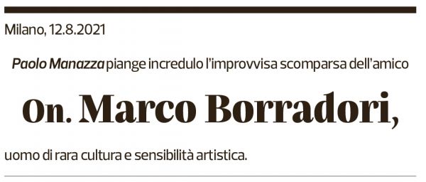 Annuncio funebre Marco Borradori