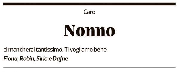 Annuncio funebre Maurizio Biaggi