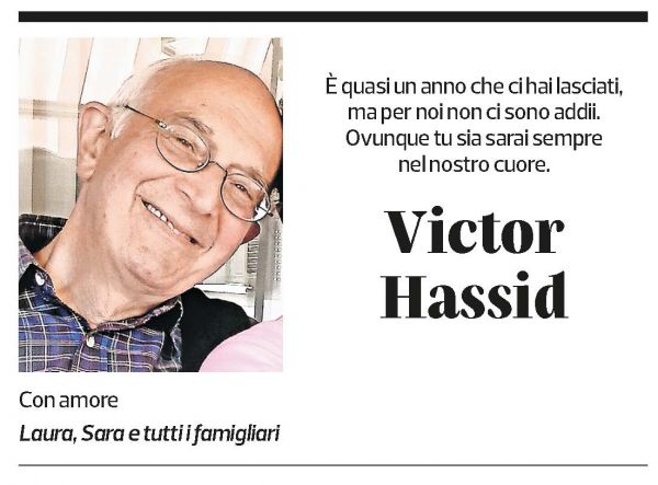 Annuncio funebre Victor Hassid