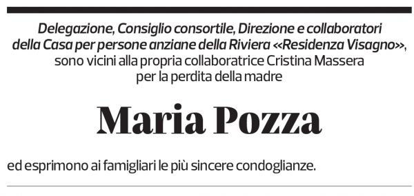 Annuncio funebre Maria Pozza