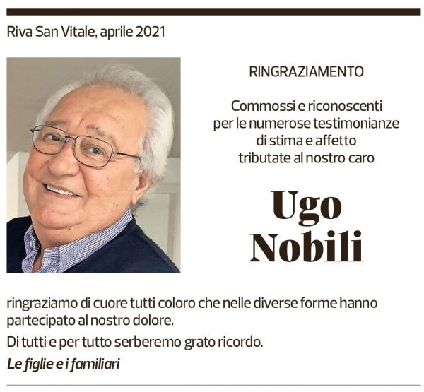 Annuncio funebre Ugo Nobili