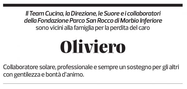 Annuncio funebre Oliviero Villa