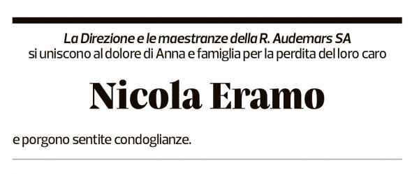 Annuncio funebre Nicola Eramo