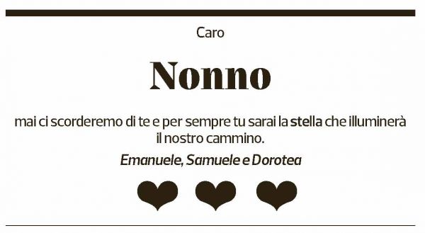 Annuncio funebre Sergio Galbani